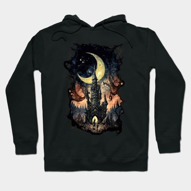 Ethereal Citadel - Enchanted Fantasy Castle Hoodie by SzlagRPG